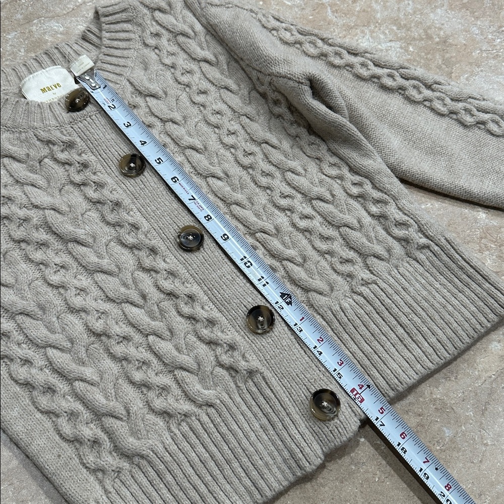 NWT Maeve Anthropology Oxford/Oatmeal color cropped cardigan women’s size L - Picture 8 of 10